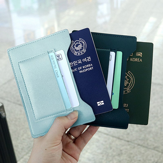 노티드트립 RFID차단 안티스키밍 가죽 여권 케이스 지갑