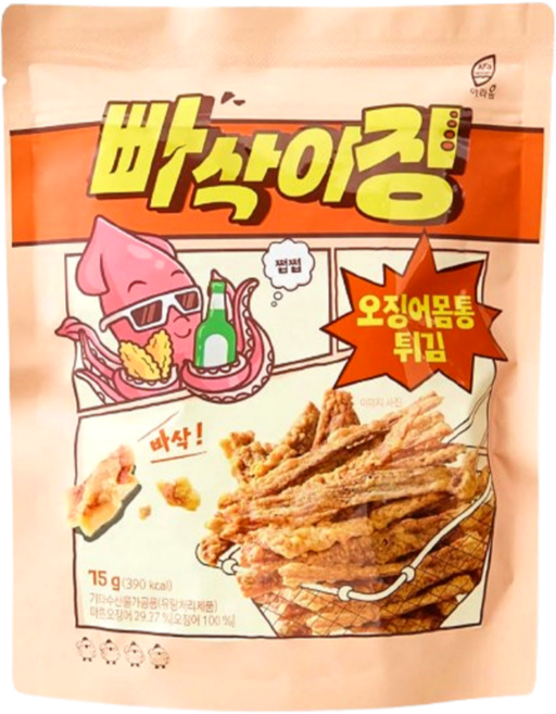 빠삭이징 오징어 몸통 튀김, 1개, 75g