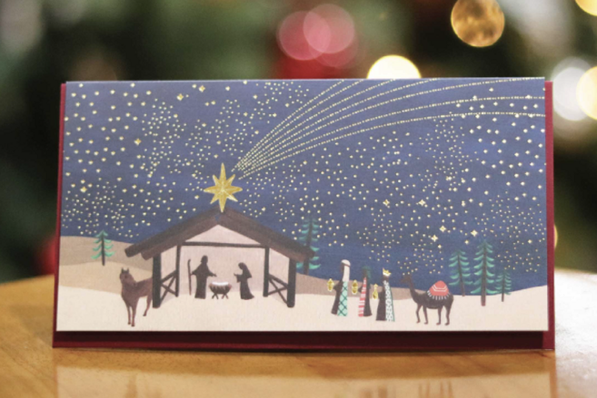 2025 크리스마스 카드, 1개, 29.이곳에 오신 별