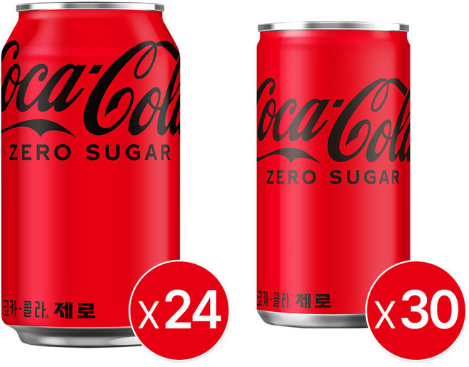 [본사직영] 코카콜라 제로 350ml CAN (24입) + 코크제로 190CAN X30, 2세트, 540ml