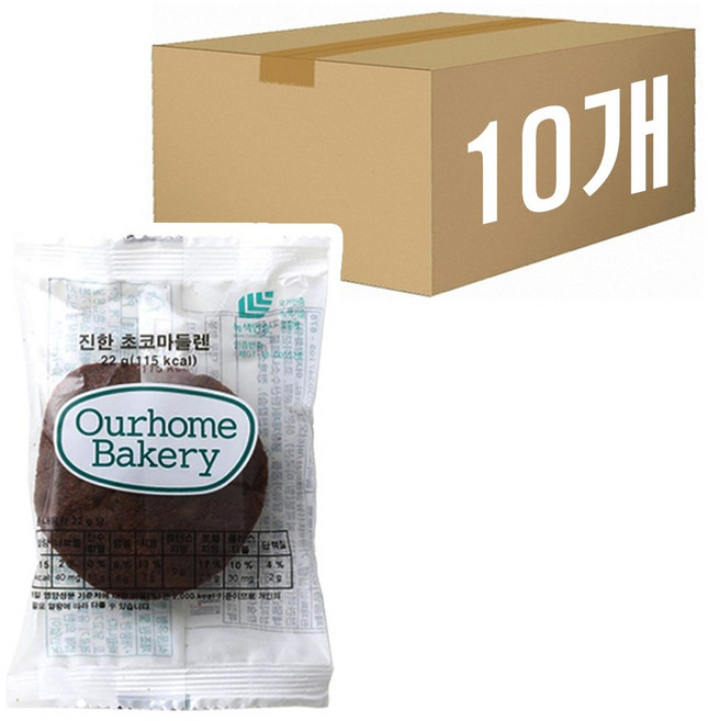 아워홈 아워키즈 진한 초코 마들렌, 10개, 22g