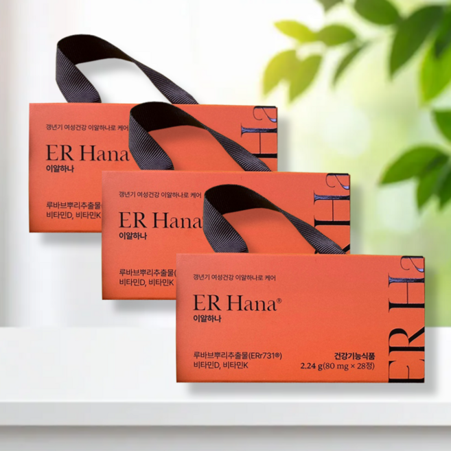 ERr731 이알하나 효능 루바브뿌리 여성호르몬 에스트로겐 약28일분, 3개