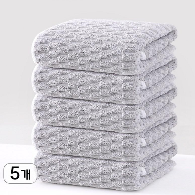 ahomeone 프리미엄 호텔수건 부드러운 속건 수건, 5개, 그레이