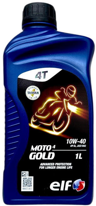 elf MOTO 4 GOLD 10W-40 摩托車機油, 1個