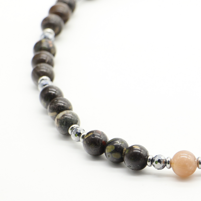 귀매옥 태양석 테라비드 목걸이, 1개