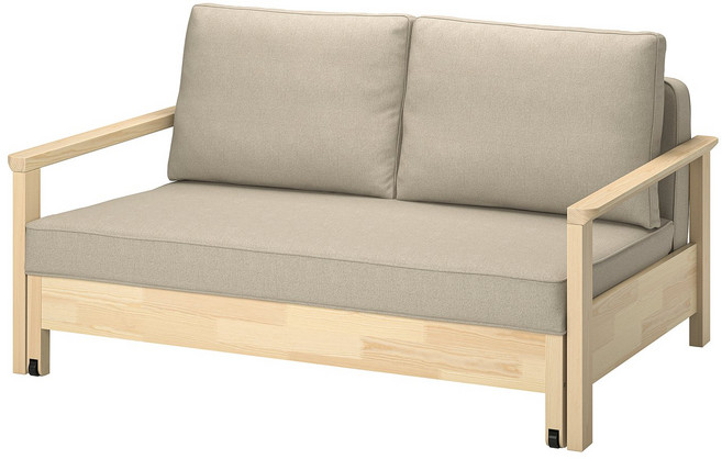 이케아 TORNSBORG 토른스보리 2인용 소파베드 나겐 베이지/소나무 605.861.02, [브랜드정품] TORNSBORG 토른스보리 2인용 소파, 1개