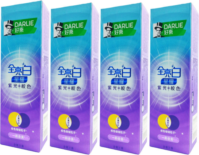 DARLIE 好來 全亮白星耀紫光校色牙膏, 100g, 4個