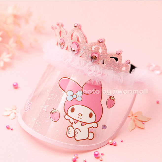 산리오 왕관썬캡 머리띠 왕관 여름패션모자 (정품) 산리오모자