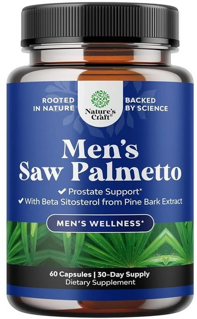 Natures Craft Saw PALM 팜etto 남성용 베타 시토스테롤 함유 - 쏘팔메토 추출물 전립선 건강 보충제 남성용 방광 조절 및 전립선 지원 - 모발 보충제 복원, 1개 - 쿠팡