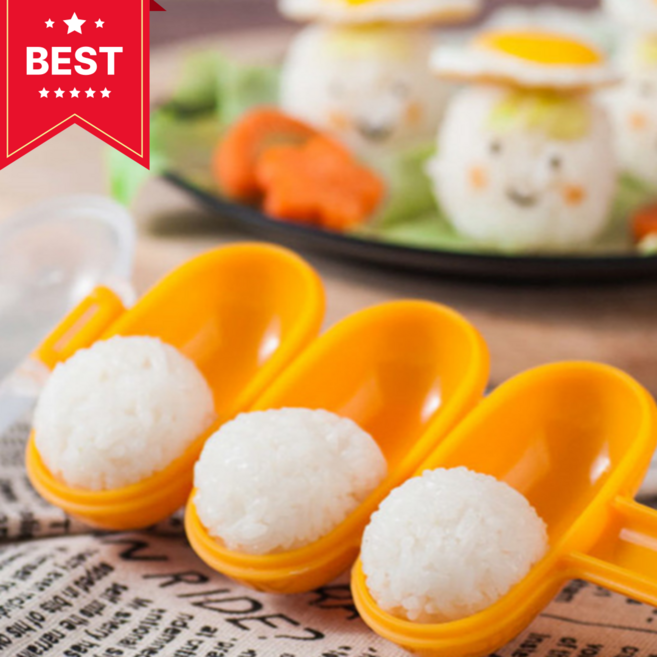 룬앤솔 미니 3단 주먹밥틀 메이커 도시락, 오렌쥐, 1세트