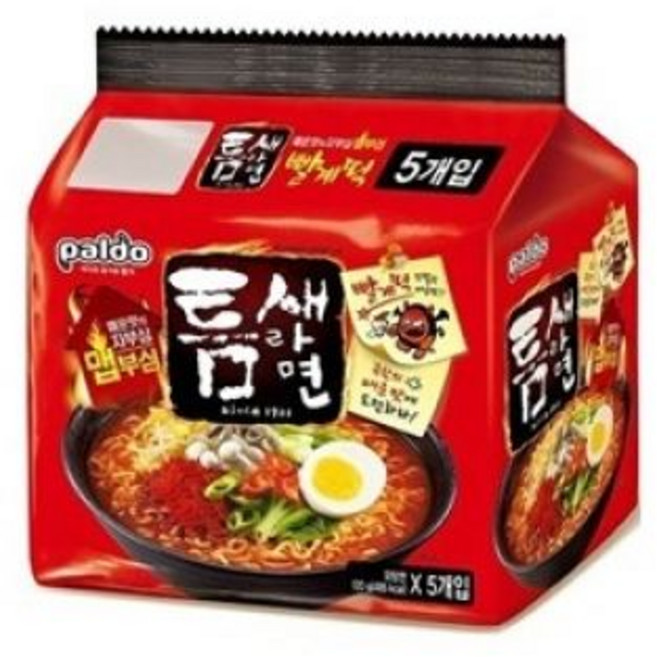 팔도 틈새라면 빨계떡 5입 총4, 4개