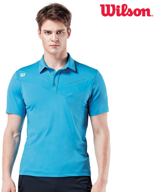 윌슨 반팔티 TRS_5223 BLU 카라티 테니스 배드민턴