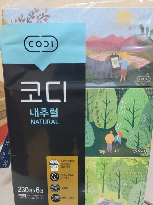 [코디] 내추럴 미용티슈 230매 x 6입 1팩