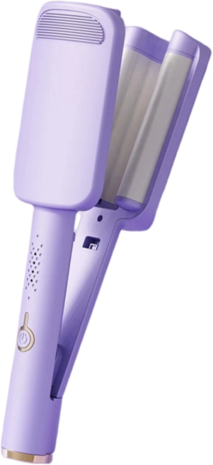 BEAUTY 蛋卷棒 三管電棒 快速造型 陶瓷護髮 多段溫控 便攜安全, 紫色, 負離子韓式捲髮棒