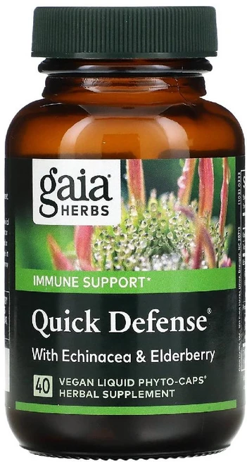 가이아 허브 Quick Defense 베지 액상 Phyto-Caps 40정, 1개 - 쿠팡