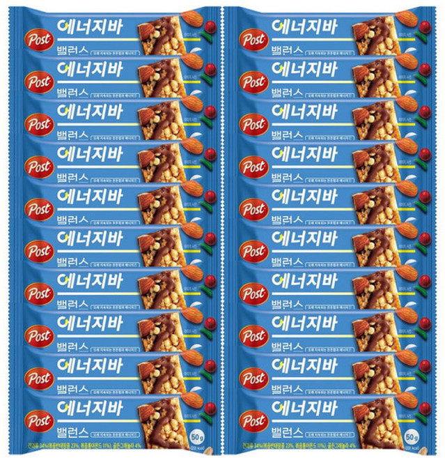 포스트 에너지바 밸런스 50g 20개 / 시리얼바