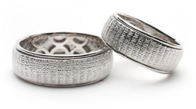 반야심경 회전 실버 반지