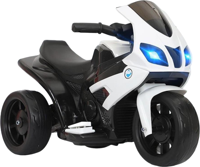 兒童電動摩托車 三輪玩具車, 升級大電瓶白色, 1個