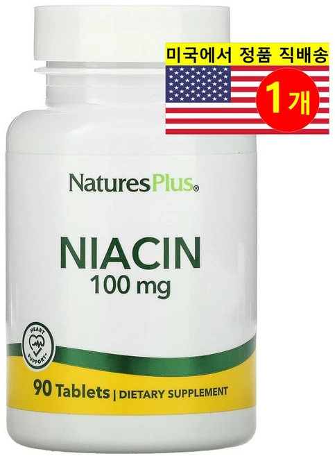 NaturesPlus 네이처스 플러스 니아신 Niacin 100mg, 90정, 1개, 90정 - 쿠팡