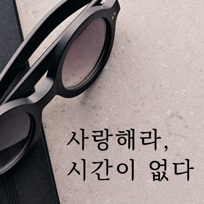 루리앤메리 따뜻한 말 한마디 030# 사랑해라 시간이 없다 레터링 스티커, 검정