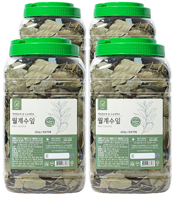 두손애약초 터키 말린 월계수 건조 월계수잎 향신료, 4개, 200g