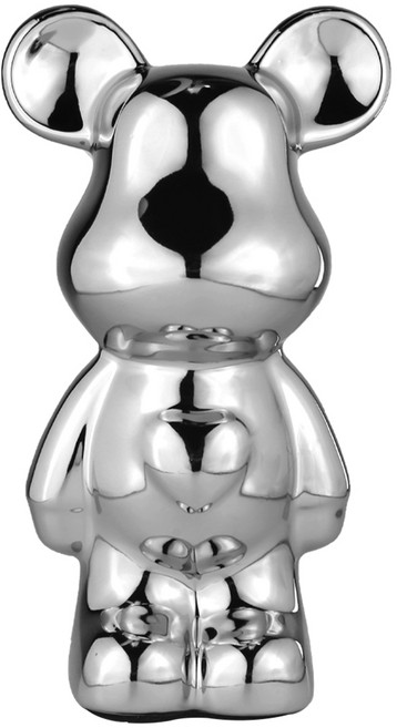 라푸유 세라믹 베어브릭 인테리어 장식품 곰돌이 피규어, 실버
