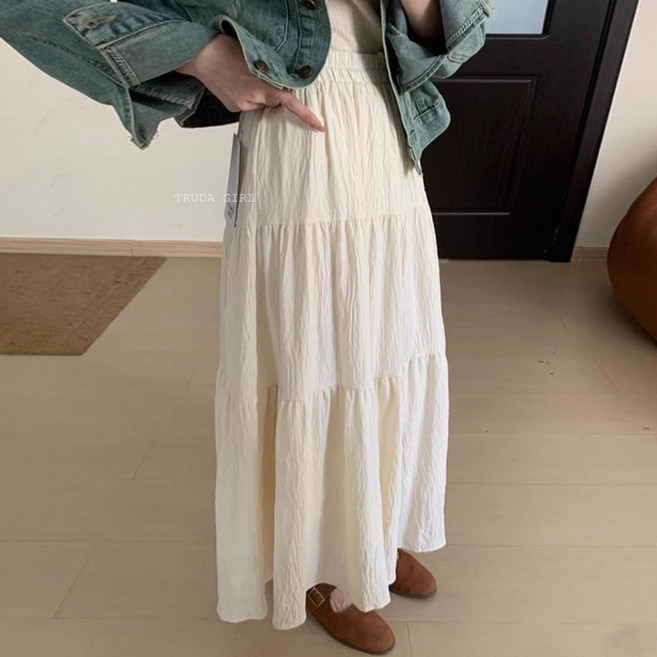 TRUDA GIRL 壓皺紋理雲感蛋糕裙