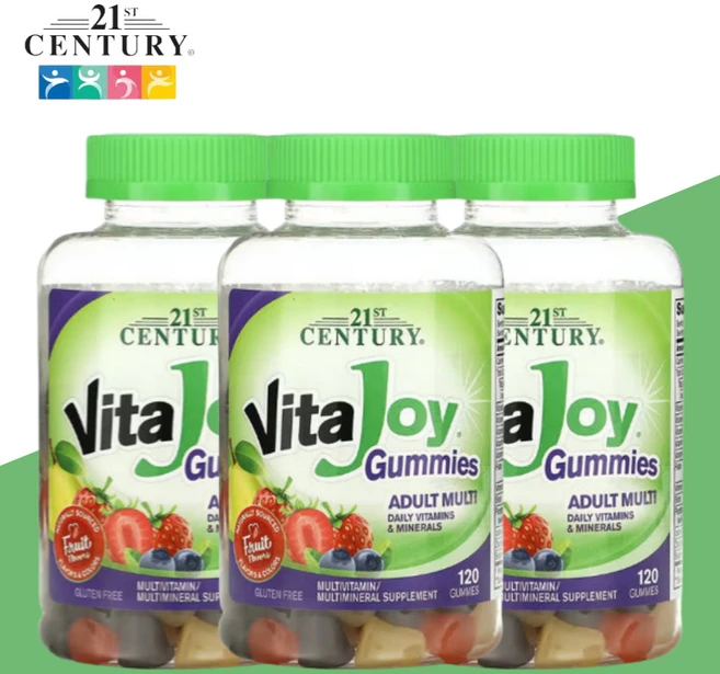 21세기센트리 비타조이 성인 멀티비타민 과일맛 120구미젤리 복합미네랄 3개, 120정 - 쿠팡