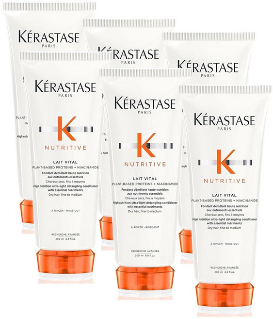케라스타즈 뉴트리티브 바이탈 너리싱 헤어 컨디셔너 Kerastase Nutritive Lait Vital Nourishing & Detangling, 6개, 200ml