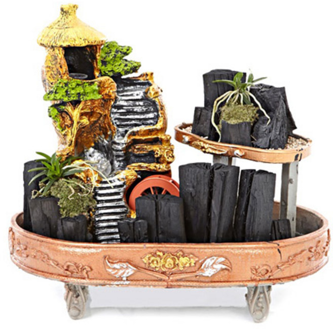 숯부작(물레방아)(OW-9001)[꽃배달서비스/축하화분/개업화분], 1개