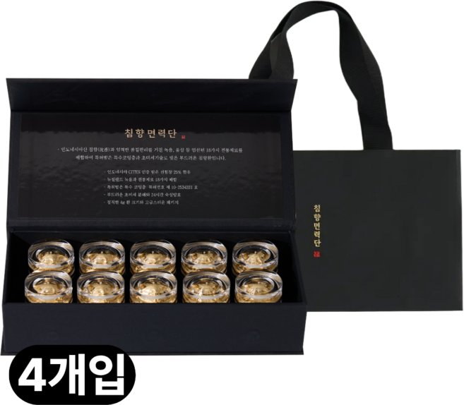 이뮨랩 침향면력단 침향25% 프리미엄 침향환 경옥고 공진단 면역력 명절 설날 선물세트, 4개, 40g