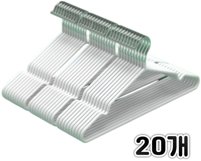 원풍룽 논슬립 성인 어깨뿔방지 철제 옷걸이, 20개, 화이트