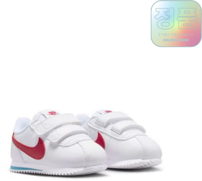 (백화점정품/AS) 나이키 코르테즈 레드 화이트 리틀키즈 베이비 벨크로 찍찍이 아동신발 주니어 어린이운동화