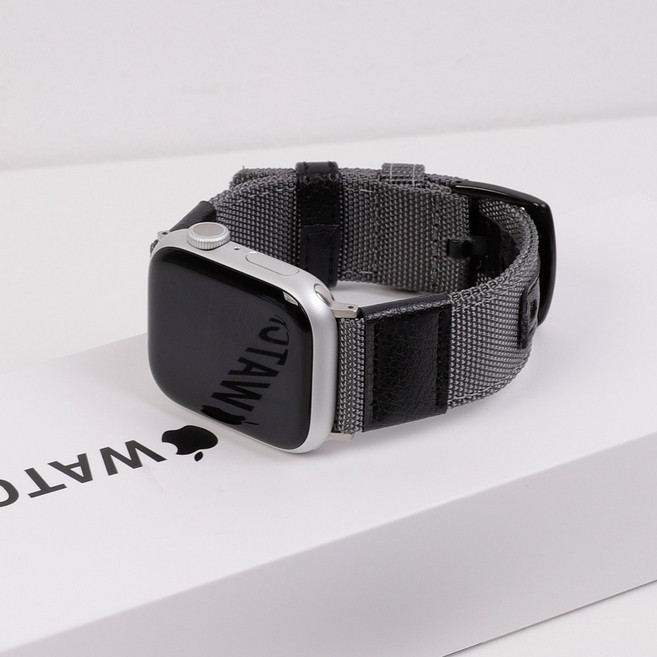 이케미 92가지 디자인 애플워치 전용 스트랩 워치밴드 모음, 58.아웃도어패브릭 그레이