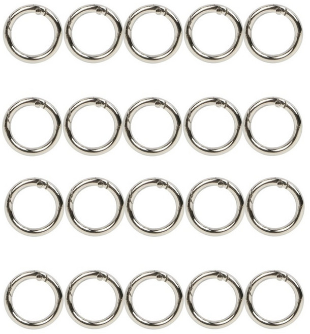 오픈형오링 열쇠고리 키링, 내경11mm, 20개, 실버