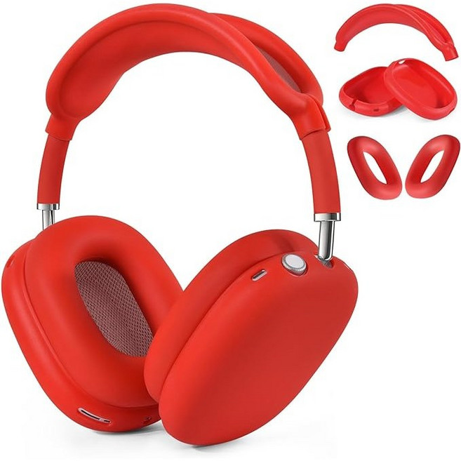 에어팟맥스 헤드 실리콘 커버 (2024/2020) 에어팟 맥스 케이스, 레드, 1개