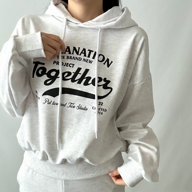 비토샵 여성 투게더 레터링 루즈핏 후드 트레이닝복 세트 후드맨투맨 바지세트 일자팬츠셋업