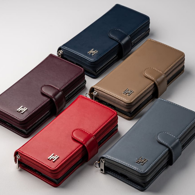 라피네 스페치 지퍼 다이어리 아이폰12미니용 케이스/지갑형/스트랩줄포함/대용량수납/동전수납