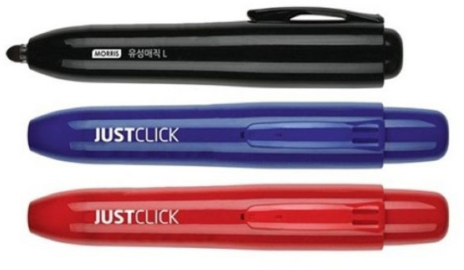 모리스 저스트클릭 유성매직 L 마카 유성펜 네임펜, 흑색