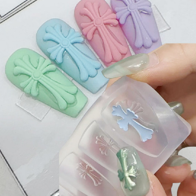 인스타 상품 3D 십자가 네일아트 네일몰드 레진아트 옵션선택상품, 1개, 화홍 320-0