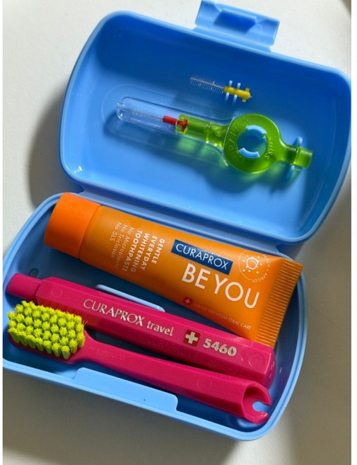 큐라덴 큐라프록스 트래블 여행 휴대용 세트 CS5460 칫솔+BEYOU 비유 치약 10ml+치간칫솔, 1개, 1세트