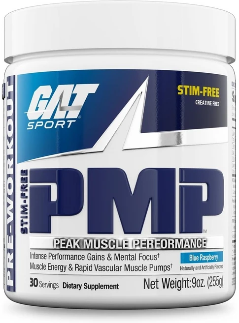 GAT PMP Stim Free 프리워크아웃 30서빙 - 블루 라즈베리, 1개, 255g - 쿠팡