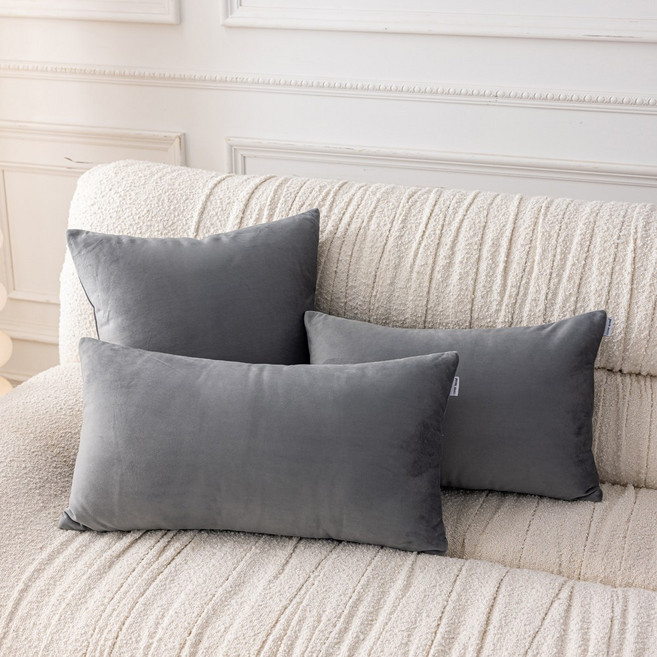 [생활방수] 커버무드 패브릭 소파 쿠션 + 솜 포함, 딥 그레이