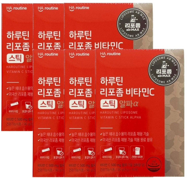 하루틴 리포좀 비타민C 스틱 알파, 90g, 6개
