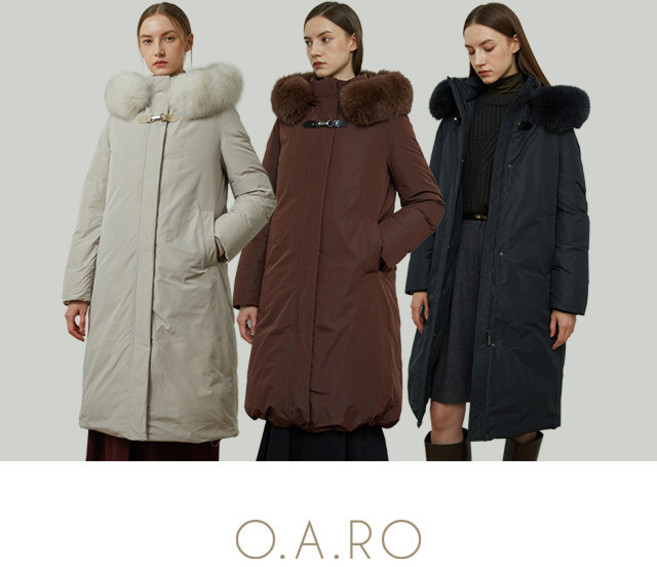 ★10만원 인하★오아로 24FW 사가폭스 롱 구스 다운코트 1종