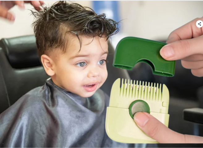 아기 머리 자르기 컷팅빗 유아 이발기 신생아 셀프 이발 녹색1개, 1