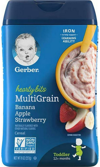 거버 하티 비츠 멀티그레인 어린이 시리얼 227g, 바나나 + 사과 + 딸기, 1개