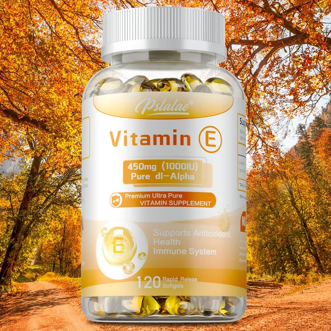 비타민 E 450mg 1000IU 소프트젤 - 임상적으로 검증된 천연 비타민 E 복합 보충제 (d-알파 토코페롤 함유) 면역 체계 건강 및 항산화 면역 지원, 2개, 120정 - 쿠팡