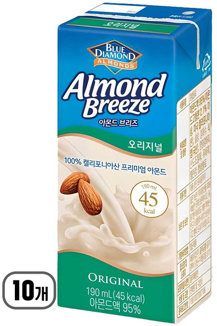 매일 아몬드브리즈 오리지널 190ml 10개세트, 10개