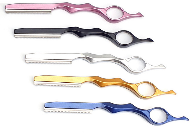 EZ 전문가용 레자기 (칼날포함)샤기컷 울프컷 바버샵, 레자기검정(BLACK), 블랙, 1개